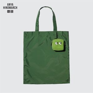 New Uniqlo x Anya Hindmarch Green Packable Bag